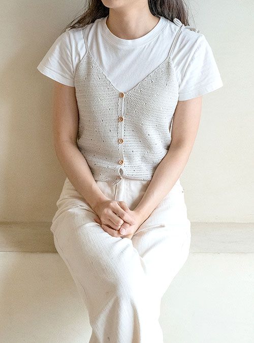 까사리아 아일렛 끈 나시