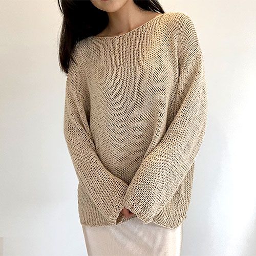 필 루스티크 그물 니트