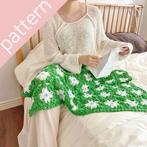 코바늘 빈티지 데이지 블랭킷