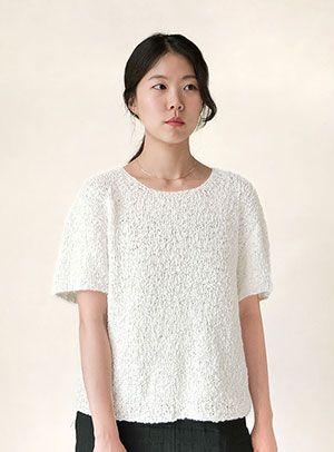 코튼 슬라브 탑다운 반팔