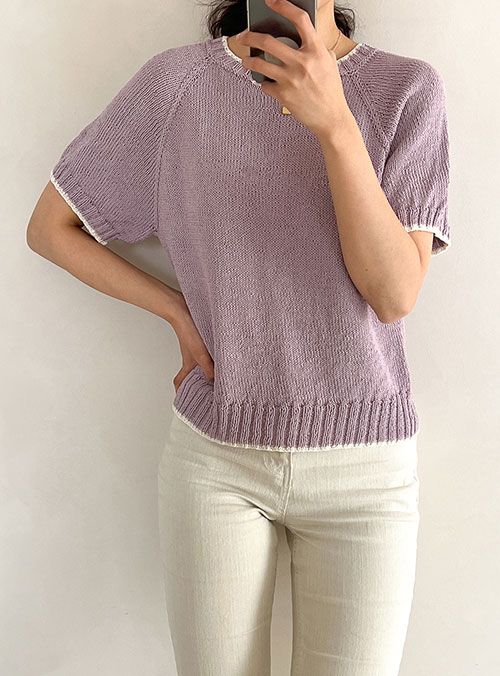 디어린넨 반팔 탑다운