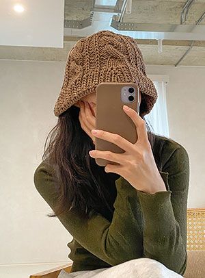 버터6 꽈배기 니트 버킷햇