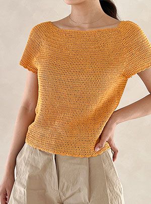 린넨100 로제 코바늘 탑다운