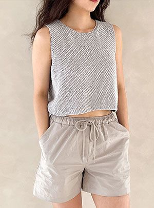 필 루스티크 모스 크롭 조끼