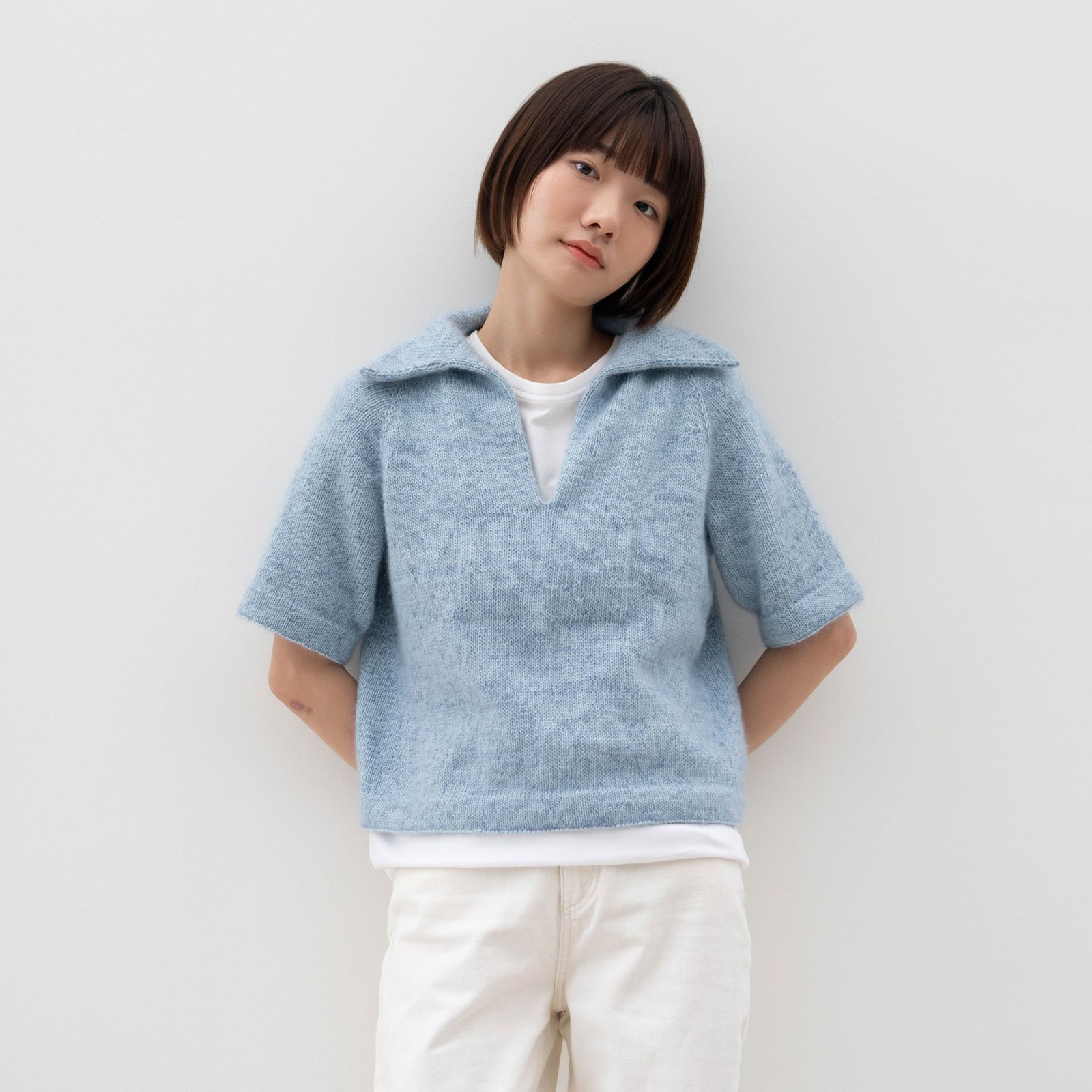 오픈칼라 풀오버 탑다운