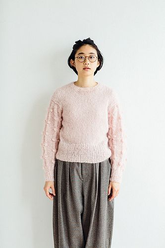 블랙커런트 소매 스웨터