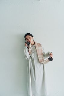 실버 리프 배색 머플러