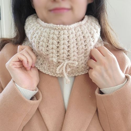 메리노 코튼 포근 하트 넥워머