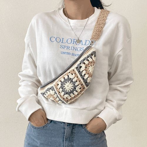 솜이 썬플라워 모티브 슬링백