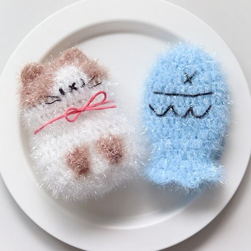 고양이 생선 촉촉 수세미