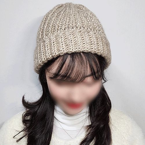 메리노 코튼 골지 비니 모자
