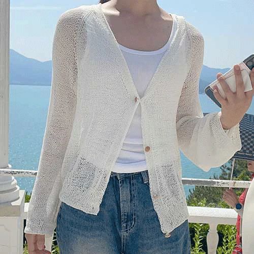 실크인견사 썸머 탑다운 가디건