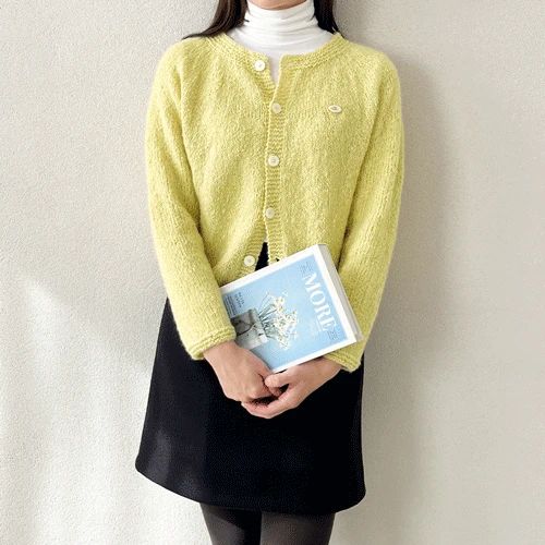 모후 플러피 탑다운 가디건