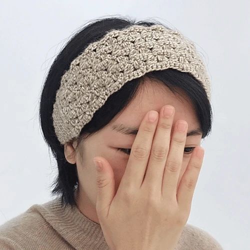 메리노 코튼 꽃잎 헤어밴드