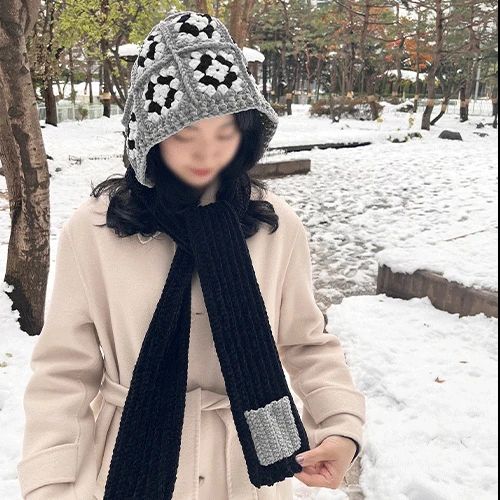 셔닐벨벳 바라클라바 목도리