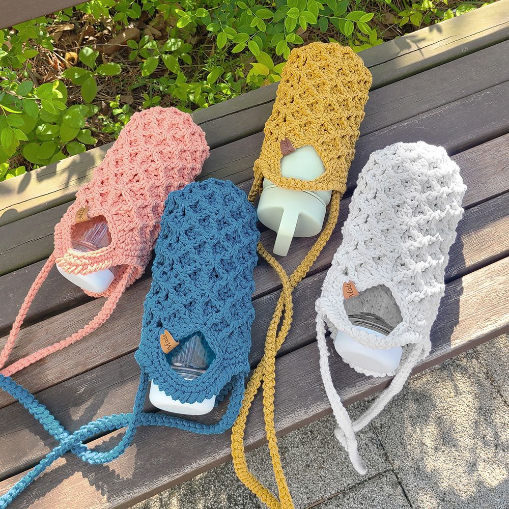 마크라메 크런치 와플 물병 커버