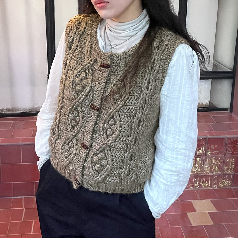 울 플러스 알감자 아란무늬 베스트