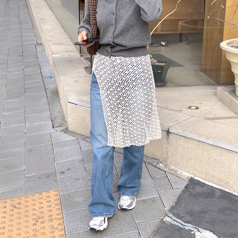 실크인견사 레이어드 스커트