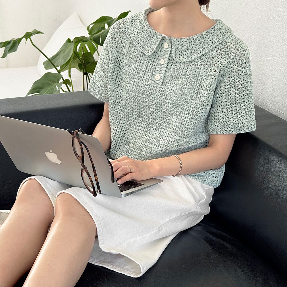 쿨 브리즈 크로쉐 폴로티